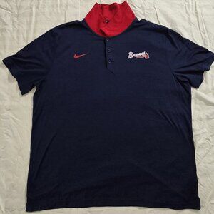 Nike Atlanta Braves Men's Dry-Fit Blue Polo XXL